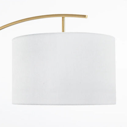 DecorBites™ Adjustable Metal Floor Lamp with White Cloth Shade & Long Arm for Living Room