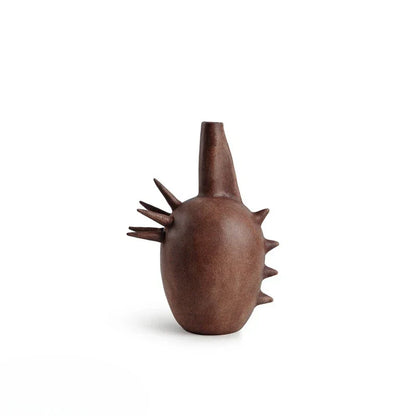 DecorBites™ Geometric Stoneware Vase Vintage Art Craft Home Decor Ornaments