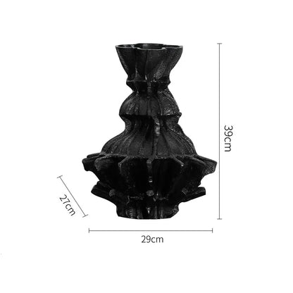 DecorBites™ Abstract Pleated Gear Resin Flower Vase - Home Decoration & Arrangement