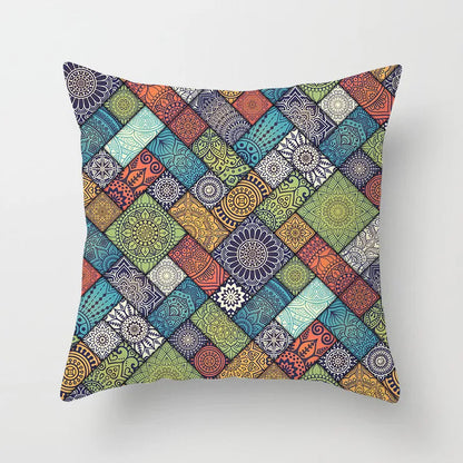 DecorBites™ Geometric Square Pillowcase Ethnic Retro Sofa Pillow Cover 45x45cm Home Decor