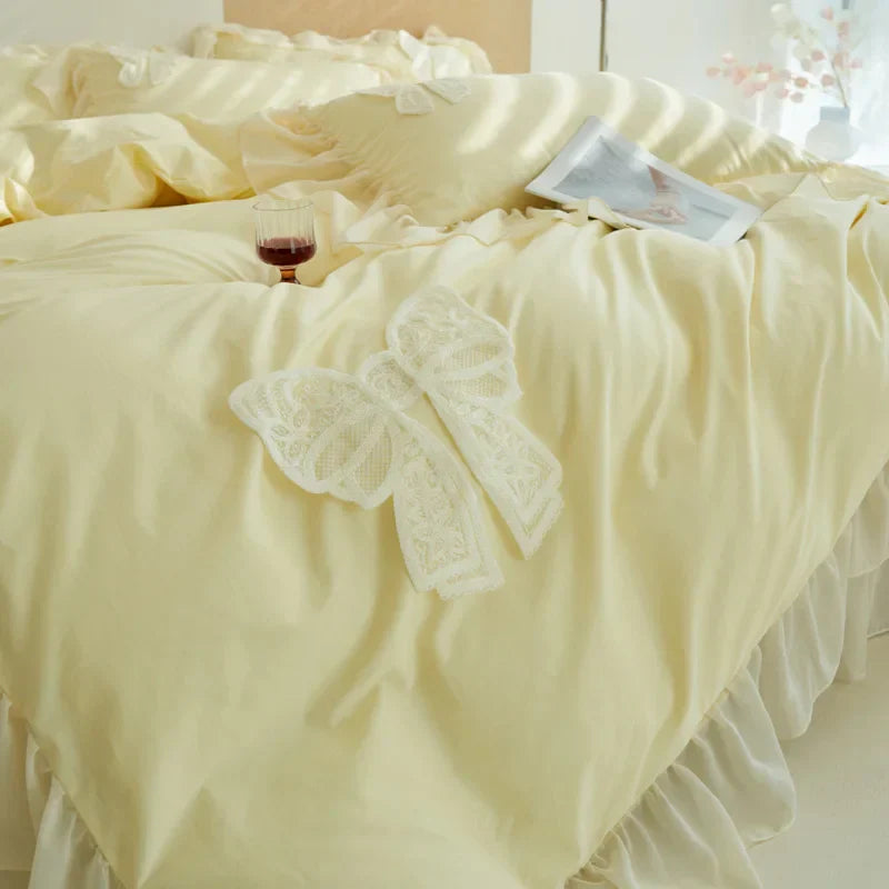 Lace Bow Duvet Cover