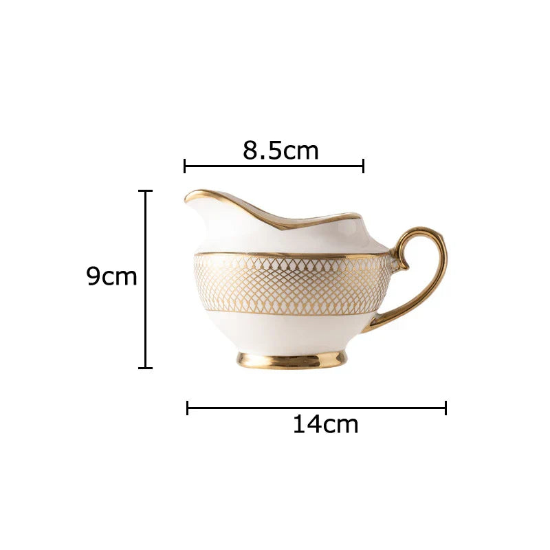 Gold Ceramic Tea Set With Milk Jug 1000ml