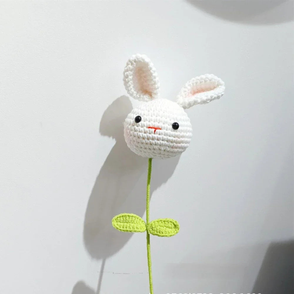 Crochet Sunflower Rabbit Bouquet