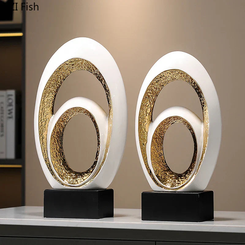 Gold Abstract Desk Sculpture