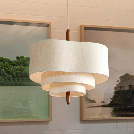 Decorbites™ Japanisches Wabi-Sabi-Stoff-Pendant-Lampenleuchte für Wohnzimmer Küche Esstisch