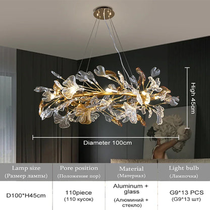Decorbites™ Kristallblattzweig-Kronleuchter – Elegante Beleuchtungseinrichtung für Schlafzimmer, Wohnzimmer, Esszimmer