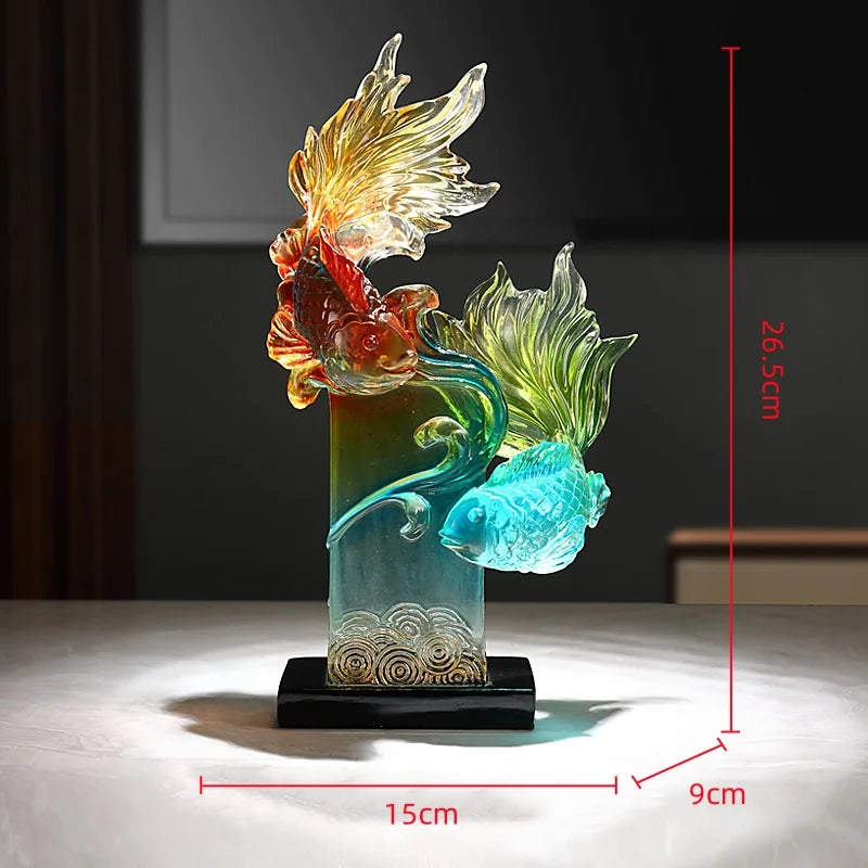 Decorbites™ Gradient Goldfisch-Harzskulptur - Heimdekoration
