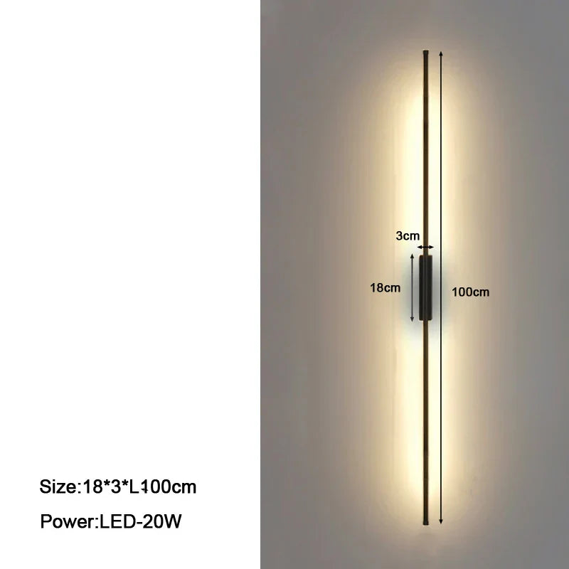 Modern LED Wall Sconce Black 100cm Up-Down