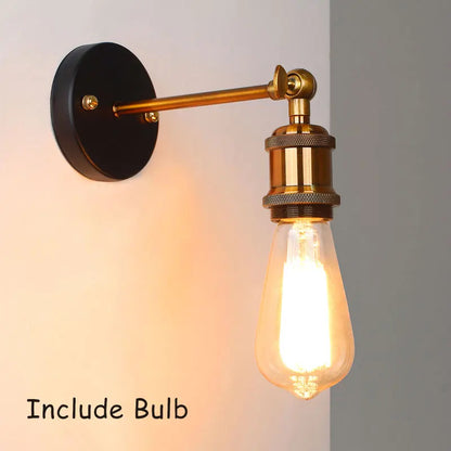 Decorbites™ Industrielle Vintage Messing Wandlampe - Loft Retro Innenleuchten für Schlafzimmer Balkon