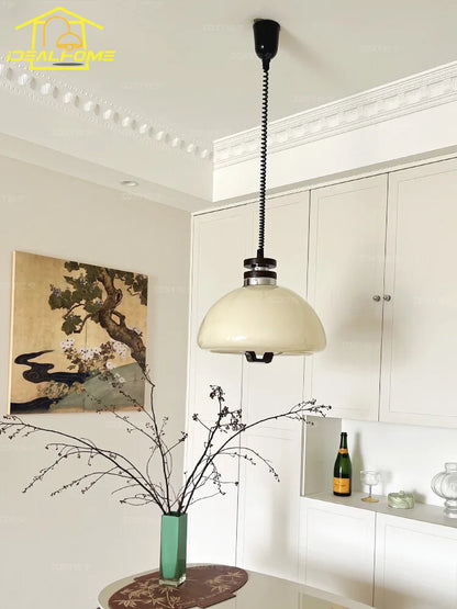 DecorBites™ Cream Glass Pendant Lights LED E27, Medieval Bauhaus Design for Home Decor
