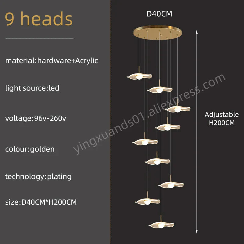 Gold Acrylic LED Pendant Lamp