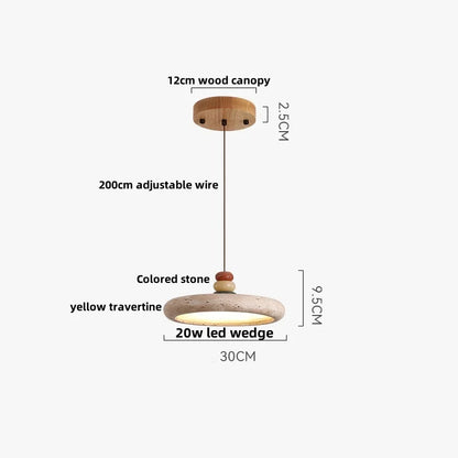 Decorbites™ Verstellbare LED-Hängeleuchte - Nordisch Modern Gelber Travertin-Marmor-Holzarmatur
