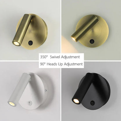 DecorBites™ Adjustable LED Wall Reading Lamp 3W Spotlight for Bedroom and Hotel