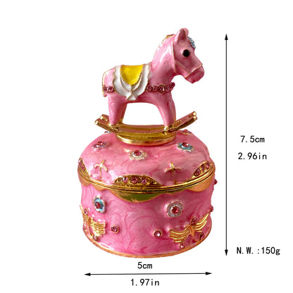 Decorbites™ Kristall-Tierfiguren-Schmuckschatulle Handbemalt Ringhalter Kommoden-Dekoration Hochzeitsgeschenk
