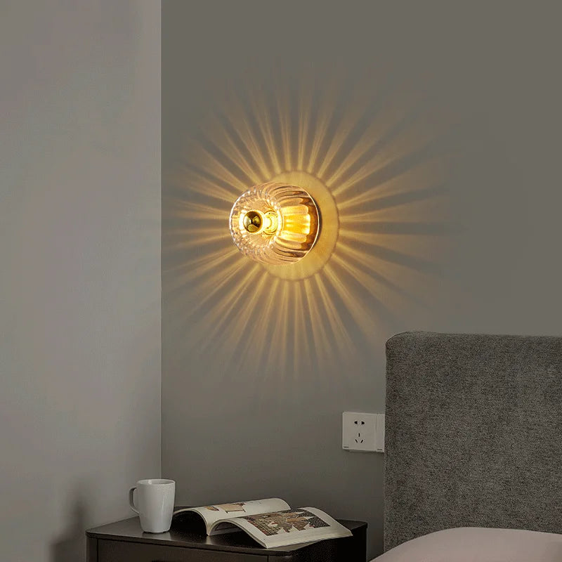 Copper Glass Wall Sconce Clear Shade Study