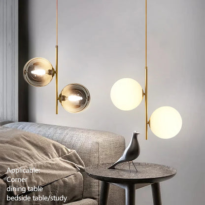 Nordische Glas-Kugelleuchten Pendellampen Spannung 110V 220V Heimdekoration Esszimmer Schlafzimmer Nachttisch Eck-Hängeleuchten für die Decke
