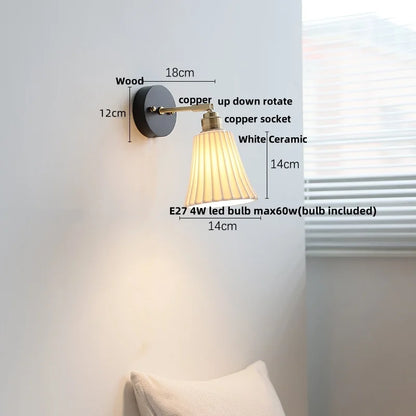 DecorBites™ Copper LED Wall Lights Pull Chain Switch Modern Bedside Lamp