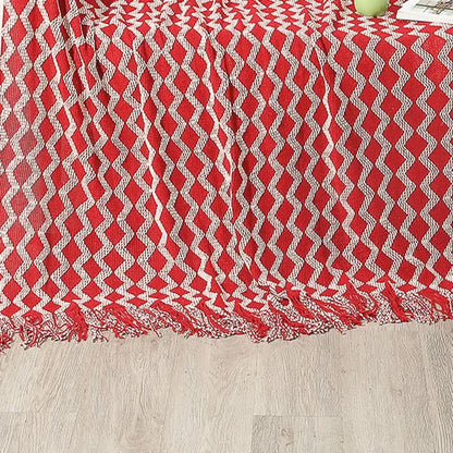 Decorbites™ Gestrickte Blanket mit Troddel-Saum: Gemütliche Wärme für Zuhause, Büro, Sofa und mehr