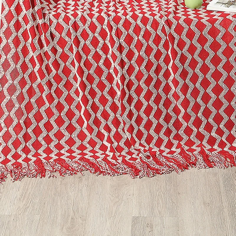 Decorbites™ Gestrickte Blanket mit Troddel-Saum: Gemütliche Wärme für Zuhause, Büro, Sofa und mehr