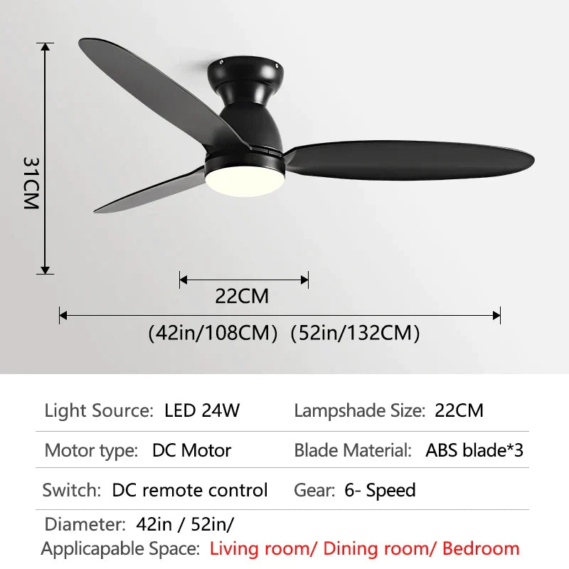 Decorbites™ LED-Deckenventilator mit Fernbedienung – Amerikanisches modernes Design – Deckenleuchte-Ventilator