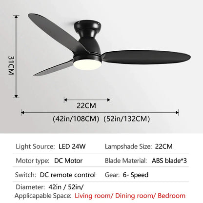 Decorbites™ LED-Deckenventilator mit Fernbedienung – Amerikanisches modernes Design – Deckenleuchte-Ventilator