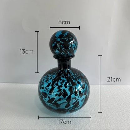 DecorBites™ Leopard Texture Glass Vase: Modern Floral Vase for Chic Room Decor