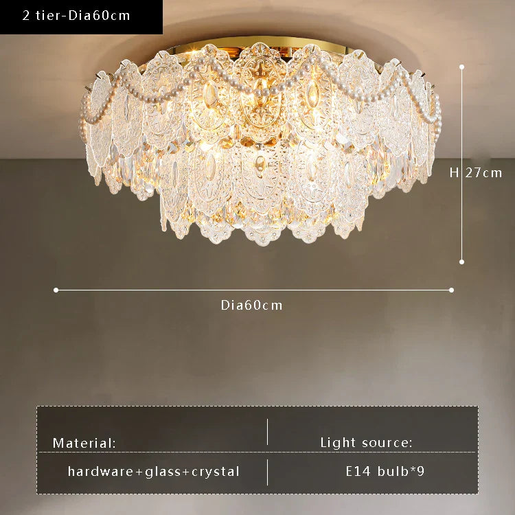 Decorbites™ Gold Perlenanhänger-Kronleuchter – Dekoration für Wohnzimmer & Schlafzimmer