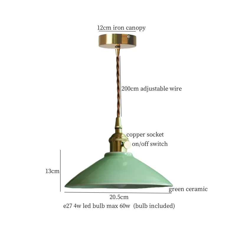 Decorbites™ Grüne Keramikkeramik Vintage LED-Hängeleuchte für Heimdekoration und Atmosphäre