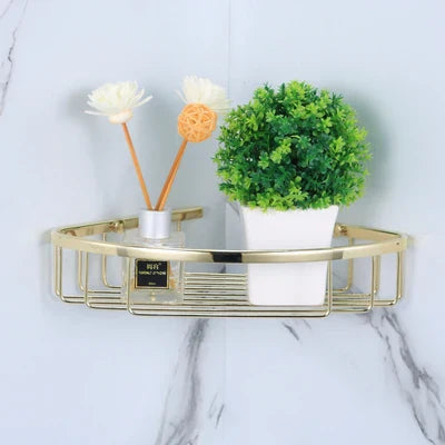 Decorbites™ Gold-Badmöbel-Set: Handtuchhalter, Regal, Papierhalter, Handtuchhalter, Toilettenbürstenhalter