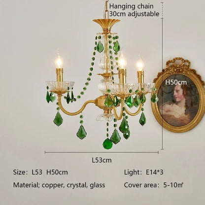 Decorbites™ Grüner Kristall-Lüster für das Wohnzimmer - Bohémien-Stil LED-Hängeleuchte