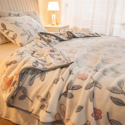Decorbites™ Doppelseitige Karo-Fleece-Decke - Winteressentiell für das Schlafzimmer