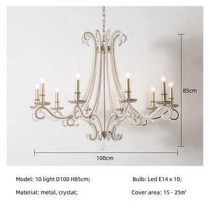 Decorbites™ Kristall-LED-Kronleuchter: Französisches Wohnzimmer Retro E14 Anhängerleuchte für die Hausdekoration