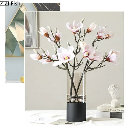 Decorbites™ Goldenes Glasvasen Klarer Schreibtisch-Dekor Hydroponische Blumenarrangement Knospen Blumentopf