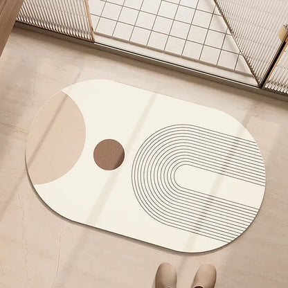 Decorbites™ Geometrisches Diatomeen-Ooz-Badteppich Super-Aufsaugend Rutschfest Schnell Trocknend Badematte