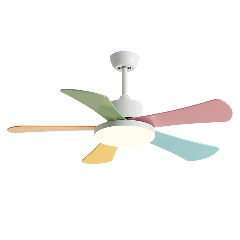 Decorbites™ 48" Schlafzimmer Restaurant Deckenventilator mit 5 Holzflügeln, DC-Motor, LED-Licht, Fernbedienung