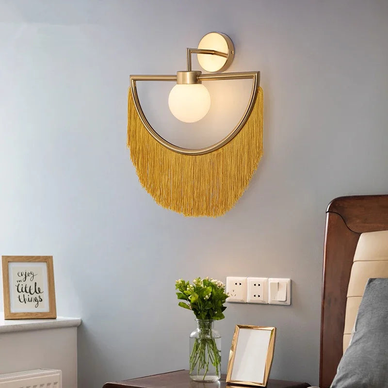 Decorbites™ Bunte Quasten-Glasball-Hängeleuchte für Boho-Minimalistischen Stil im Schlafzimmer & Restaurant