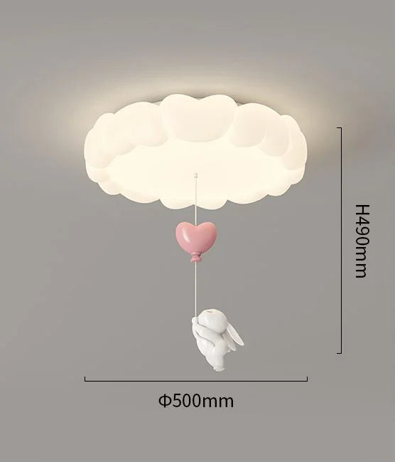 DecorBites™ LED Bubble Cloud Rabbit Ceiling Light - Cream Style Warm Lighting for Children's Room