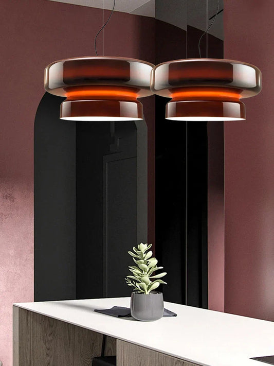 Decorbites™ Bernstein-Grünes Glas-Hängeleuchte Modern Rund Esstisch-Dekoration
