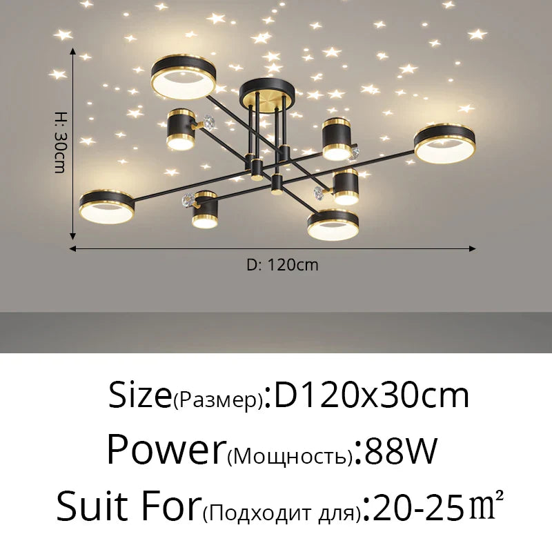 Decorbites™ LED-Kronleuchter: Moderne smarte Fernbedienungs-Deckenleuchte für Wohnzimmer, Schlafzimmer, Esszimmer und Küche