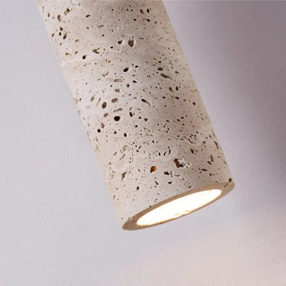 DecorBites™ LED Wall Lamp Pull Chain Switch Wood Nordic Modern Yellow Travertine Mirror Light