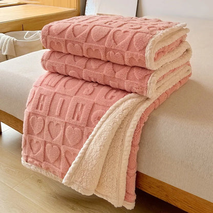 DecorBites™ Heart Shaped Cut Flowers Flannel Fleece Blanket