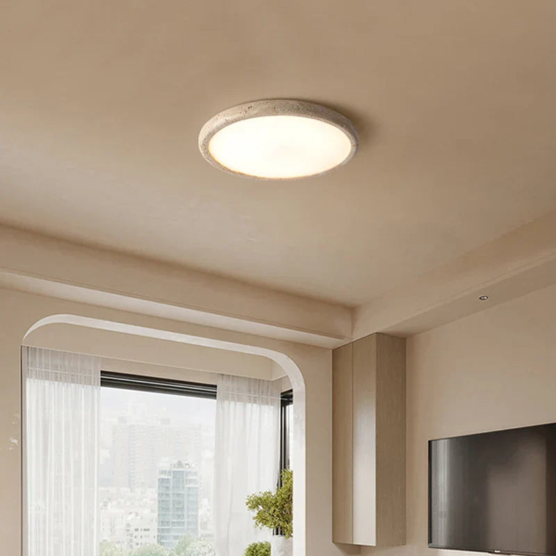 DecorBites™ Golden Black Brass LED Ceiling Lamp Marble Finish Flush Mount Light