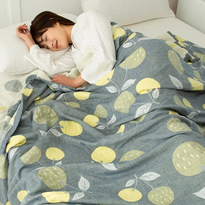 DecorBites™ Double Cotton Blanket: Soft & Breathable Bed Cover