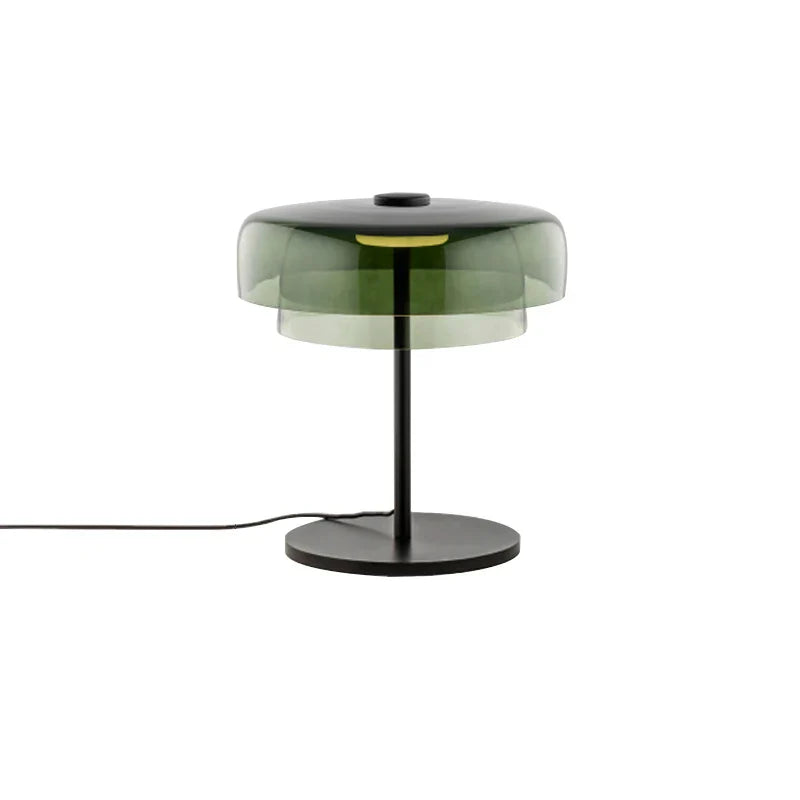 Decorbites™ Grünes Glas Vintage Tischleuchte für Büro, Schlafzimmer und Nachttisch – Luxuriöse Dekoration