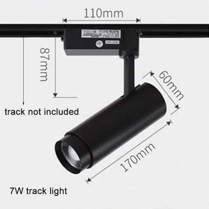 DecorBites™ Adjustable Focus Industrial Black Track Spotlights