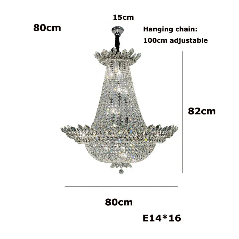 Crystal Gold Ceiling Chandelier 150cm Gold Hardware