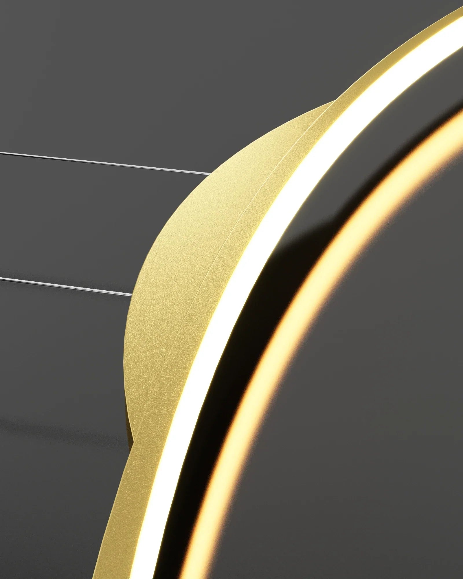 Minimalist LED Pendant Light Gold 150cm Dimmable