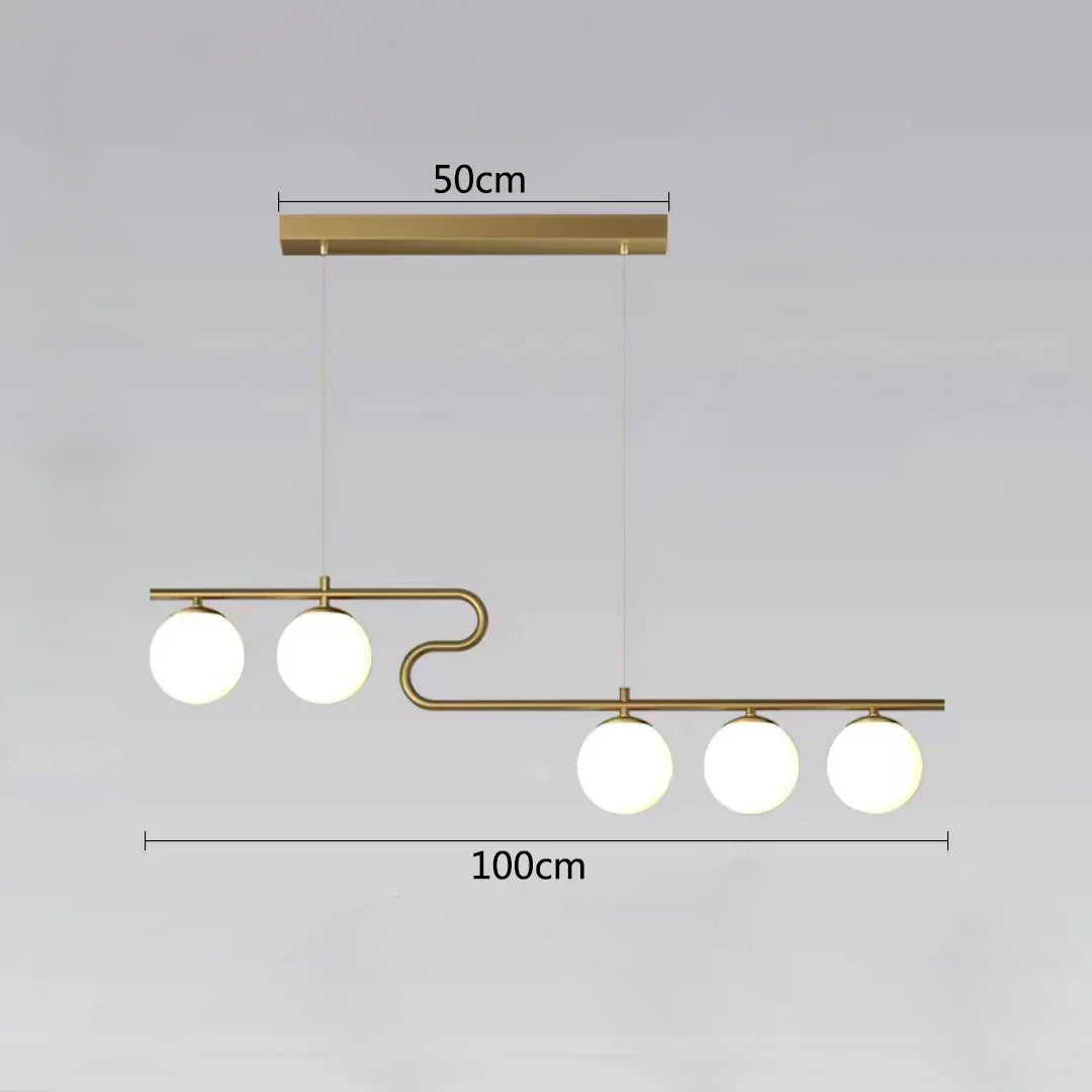 Decorbites™ Glas-Kugeln-LED-Kronleuchter für Heim-Esszimmer-Küche-Büro-Dekor-Beleuchtung