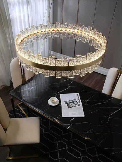 Decorbites™ Kristall-LED-Kronleuchter: Gold/Schwarz Luxus-Hängeleuchte für das Zuhause