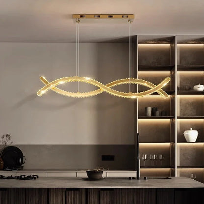 Decorbites™ Kristall-Streifen-Kronleuchter: Modernes minimalistisches Deckenlicht für künstlerische Innenraumbeleuchtung